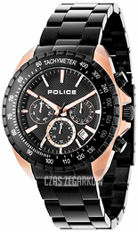 Police Czarny/Stal Ø44 mm PL15328JSRB.02M
