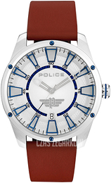 Police Fairhaven Srebrny/Skóra Ø48 mm PL15413JS.04