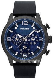 Police Key West Niebieski/Skóra Ø50 mm PL15415JSU/03