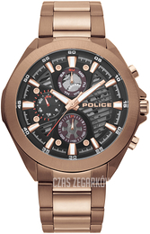Police Wadden Czarny/Stal w kolorze różowego złota Ø48 mm PL15654JSBN.61M