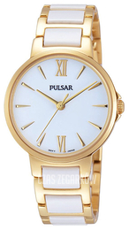 Pulsar Dress Biały/Stal w odcieniu złota Ø32 mm PH8076X1