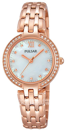 Pulsar Dress Biały/Stal w kolorze różowego złota Ø28 mm PH8168X1