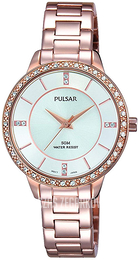 Pulsar Dress Biały/Stal w kolorze różowego złota Ø29 mm PH8220X1