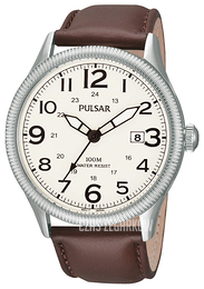 Pulsar Kremowy/Skóra Ø42 mm PS9171X1