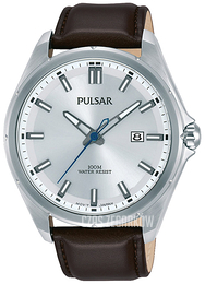 Pulsar Srebrny/Skóra Ø44 mm PS9553X1