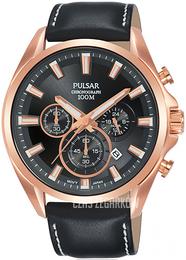 Pulsar Regular Szary/Skóra Ø44 mm PT3A28X1