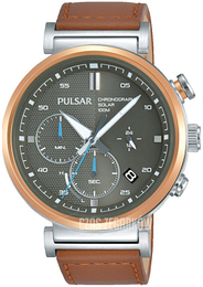 Pulsar Solar Szary/Skóra Ø44 mm PZ5070X1