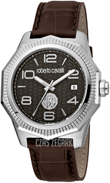 Roberto Cavalli by Franck Muller Aion Time Czarny/Skóra Ø42 mm RV1G119L0011