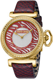 Roberto Cavalli by Franck Muller Dress Srebrny/Skóra Ø38 mm RV1L056L0031