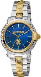 Roberto Cavalli by Franck Muller Franck Muller Niebieski/Stal w odcieniu złota Ø34 mm RV1L101M0081
