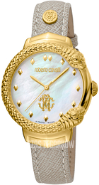 Roberto Cavalli by Franck Muller Dress Biały/Stal w odcieniu złota Ø34 mm RV1L113L0026