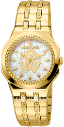 Roberto Cavalli by Franck Muller Dress Biały/Stal w odcieniu złota Ø33 mm RV1L114M0081
