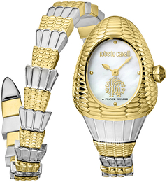 Roberto Cavalli by Franck Muller Rc-149 Biały/Stal w odcieniu złota RV1L149M0051