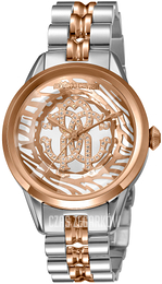 Roberto Cavalli by Franck Muller Dress Srebrny/Stal w kolorze różowego złota Ø36 mm RV2L033M0081
