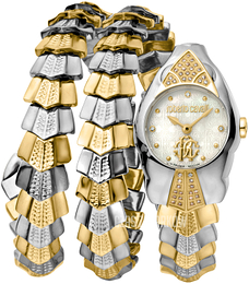 Roberto Cavalli by Franck Muller Aion Time Biały/Stal w odcieniu złota Ø23 mm RV2L061M0031
