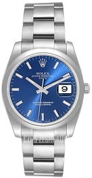 Rolex Perpetual Date Niebieski/Stal Ø34 mm 115200-0007