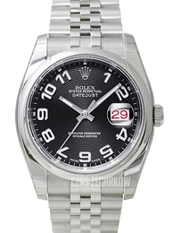Rolex Datejust Steel Czarny/Stal Ø36 mm 116200-0093