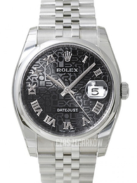Rolex Datejust Steel Czarny/Stal Ø36 mm 116200/57