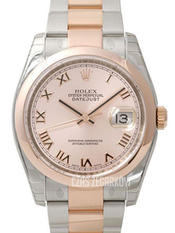 Rolex Datejust Two Tone Różowe złoto/18 karatowe różowe złoto Ø36 mm 116201-0088