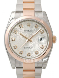 Rolex Datejust Two Tone Srebrny/18 karatowe różowe złoto Ø36 mm 116201-0077