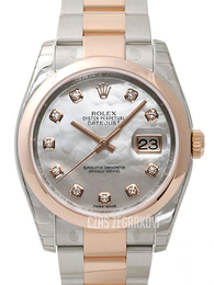Rolex Datejust Two Tone Srebrny/18 karatowe różowe złoto Ø36 mm 116201-0102