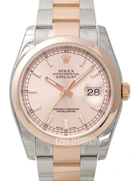 Rolex Datejust Two Tone Różowe złoto/18 karatowe różowe złoto Ø36 mm 116201-0059