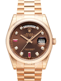 Rolex Day-Date 36 Brązowy/18 karatowe różowe złoto Ø36 mm 118205F-0104