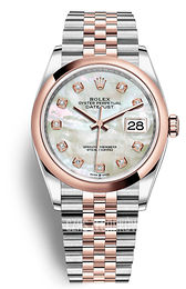 Rolex Biały/Stal Ø36 mm 126201-0021