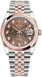 Rolex Datejust 36 Brązowy/18 karatowe różowe złoto Ø36 mm 126201-0025
