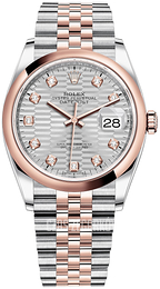 Rolex Datejust 36 Srebrny/18 karatowe różowe złoto Ø36 mm 126201-0039