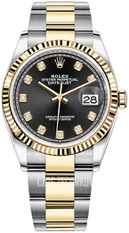 Rolex Datejust 36 Czarny/18 karatowe żółte złoto Ø36 mm 126233-0022