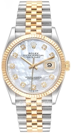 Rolex Datejust 36 Biały/18 karatowe żółte złoto Ø36 mm 126233-0023