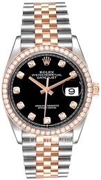 Rolex Datejust 36 Czarny/18 karatowe różowe złoto Ø36 mm 126281RBR-0007