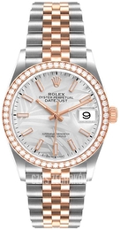 Rolex Datejust 36 Srebrny/18 karatowe różowe złoto Ø36 mm 126281RBR-0019