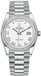 Rolex Day-Date 36 Biały/Platyna Ø36 mm 128396TBR-0010