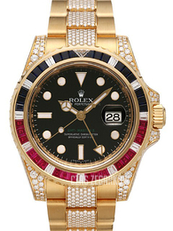 Rolex GMT-Master II Czarny/18 karatowe żółte złoto Ø40 mm 16758-SARU