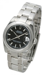 Rolex Datejust Midsize Czarny/Stal Ø31 mm 178240-0025