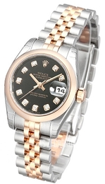 Rolex Lady-Datejust 26 Czarny/Stal Ø26 mm 179161-35