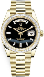 Rolex Day-Date 40 Czarny/18 karatowe żółte złoto Ø40 mm 228398TBR-0038