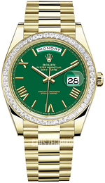 Rolex Day-Date 40 Zielony/18 karatowe żółte złoto Ø40 mm 228398TBR-0039