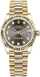 Rolex Datejust 31 Szary/18 karatowe żółte złoto Ø31 mm 278278-0036
