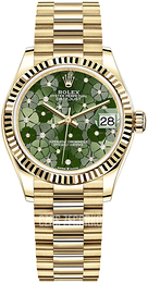 Rolex Datejust 31 Zielony/18 karatowe żółte złoto Ø31 mm 278278-0046