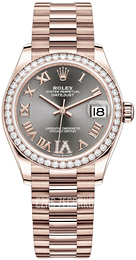 Rolex Datejust 31 Szary/18 karatowe różowe złoto Ø31 mm 278285RBR-0027