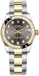 Rolex Datejust 31 Szary/18 karatowe żółte złoto Ø31 mm 278343RBR-0021