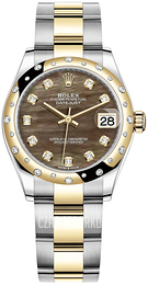 Rolex Datejust 31 Czarny/18 karatowe żółte złoto Ø31 mm 278343RBR-0023