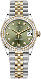 Rolex Datejust 31 Zielony/18 karatowe żółte złoto Ø31 mm 278383RBR-0030