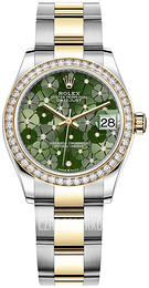 Rolex Datejust 31 Zielony/18 karatowe żółte złoto Ø31 mm 278383RBR-0031
