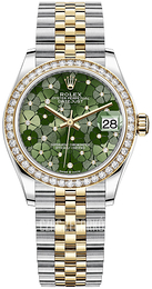 Rolex Datejust 31 Zielony/18 karatowe żółte złoto Ø31 mm 278383RBR-0032