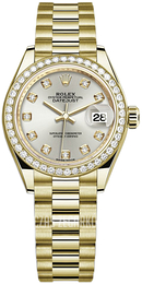Rolex Lady-Datejust 28 Srebrny/18 karatowe żółte złoto Ø28 mm 279138RBR-0019