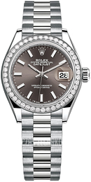 Rolex Lady-Datejust 28 Szary/18 karatowe białe złoto Ø28 mm 279139RBR-0009